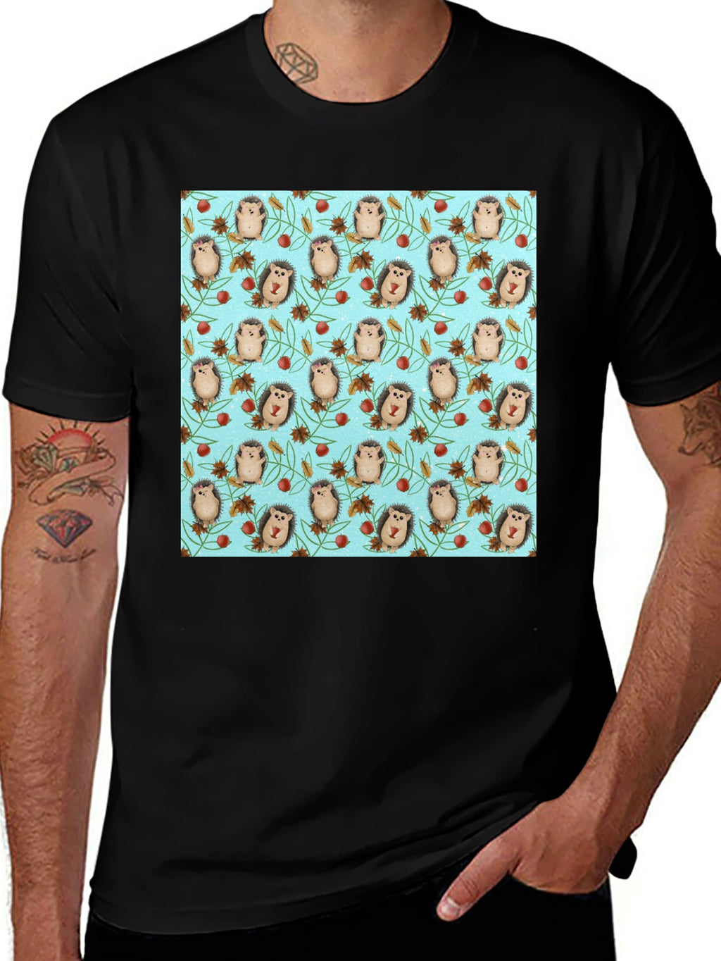 Hedgehog Pattern T-Shirt