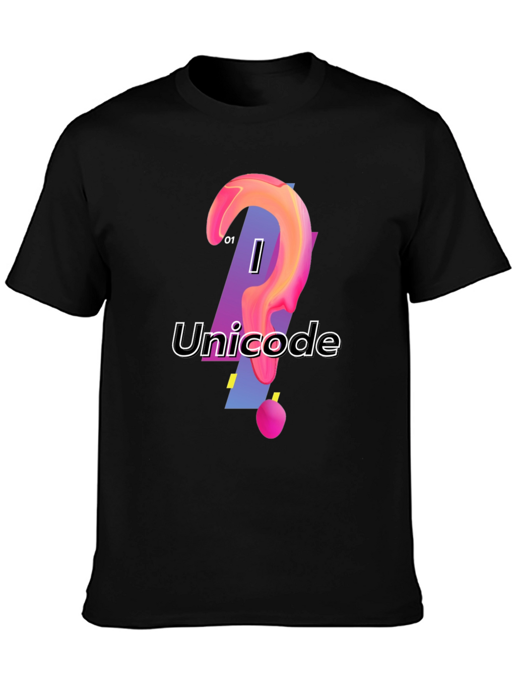 Unicode Graphic Print Black T-Shirt