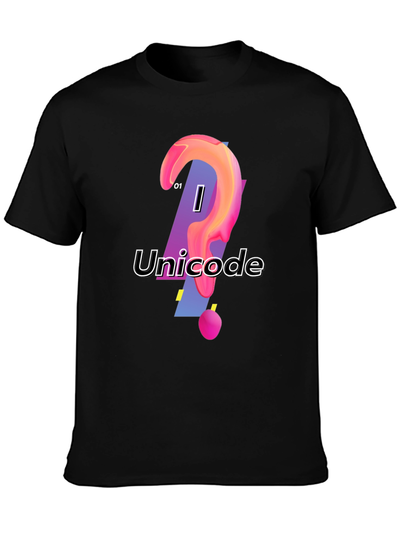 Unicode Graphic Print Black T-Shirt