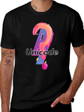 Unicode Graphic Print Black T-Shirt