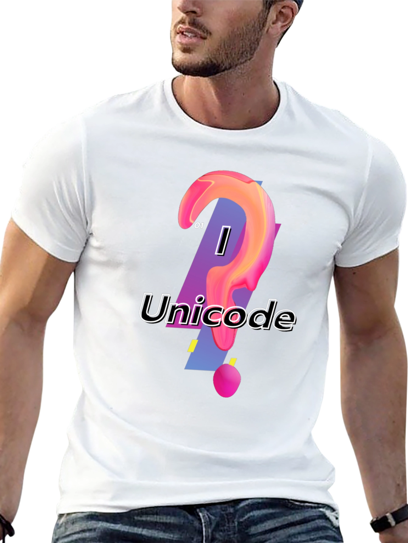Unicode Graphic Print Black T-Shirt