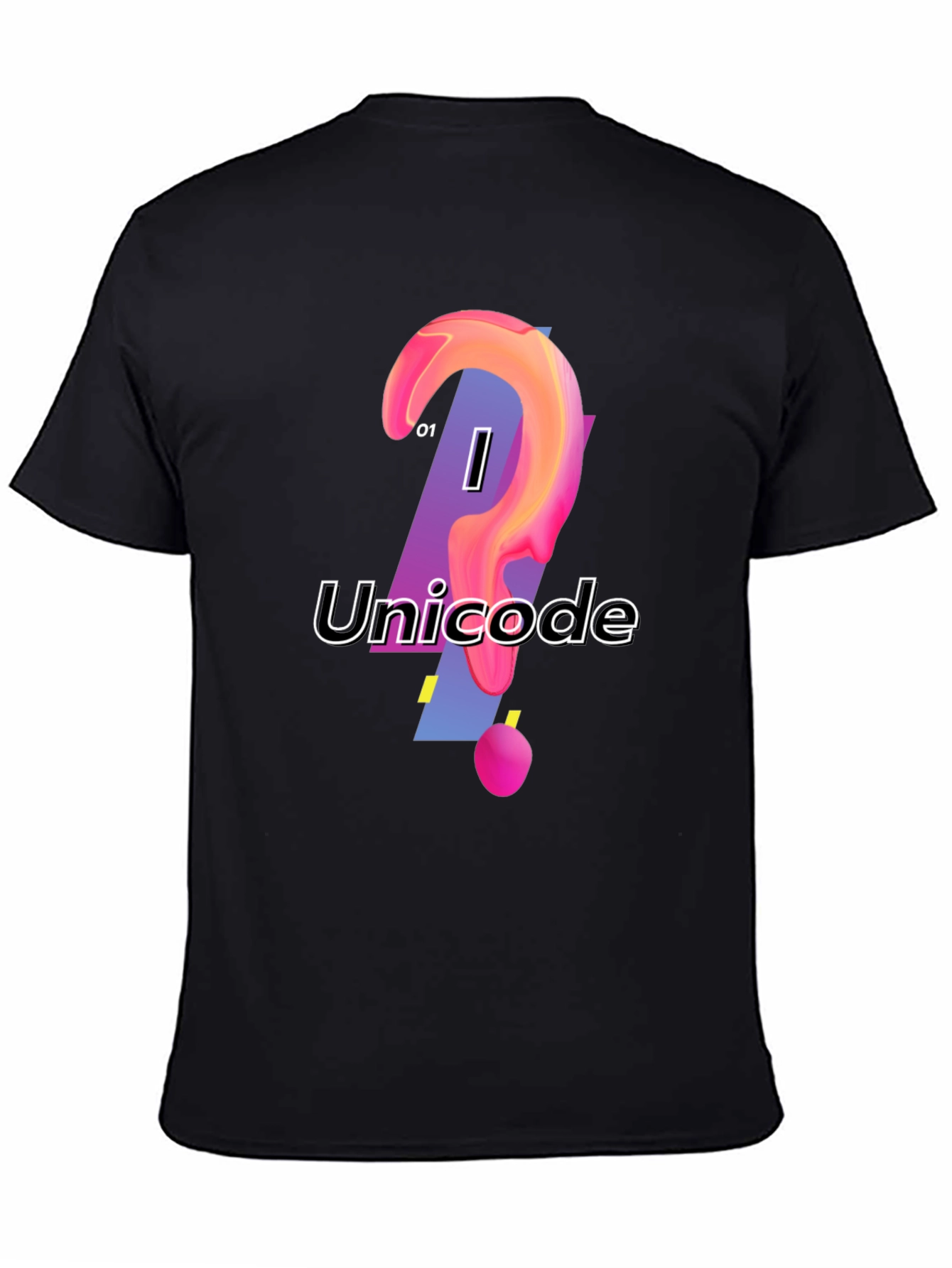 Unicode Graphic Print Black T-Shirt