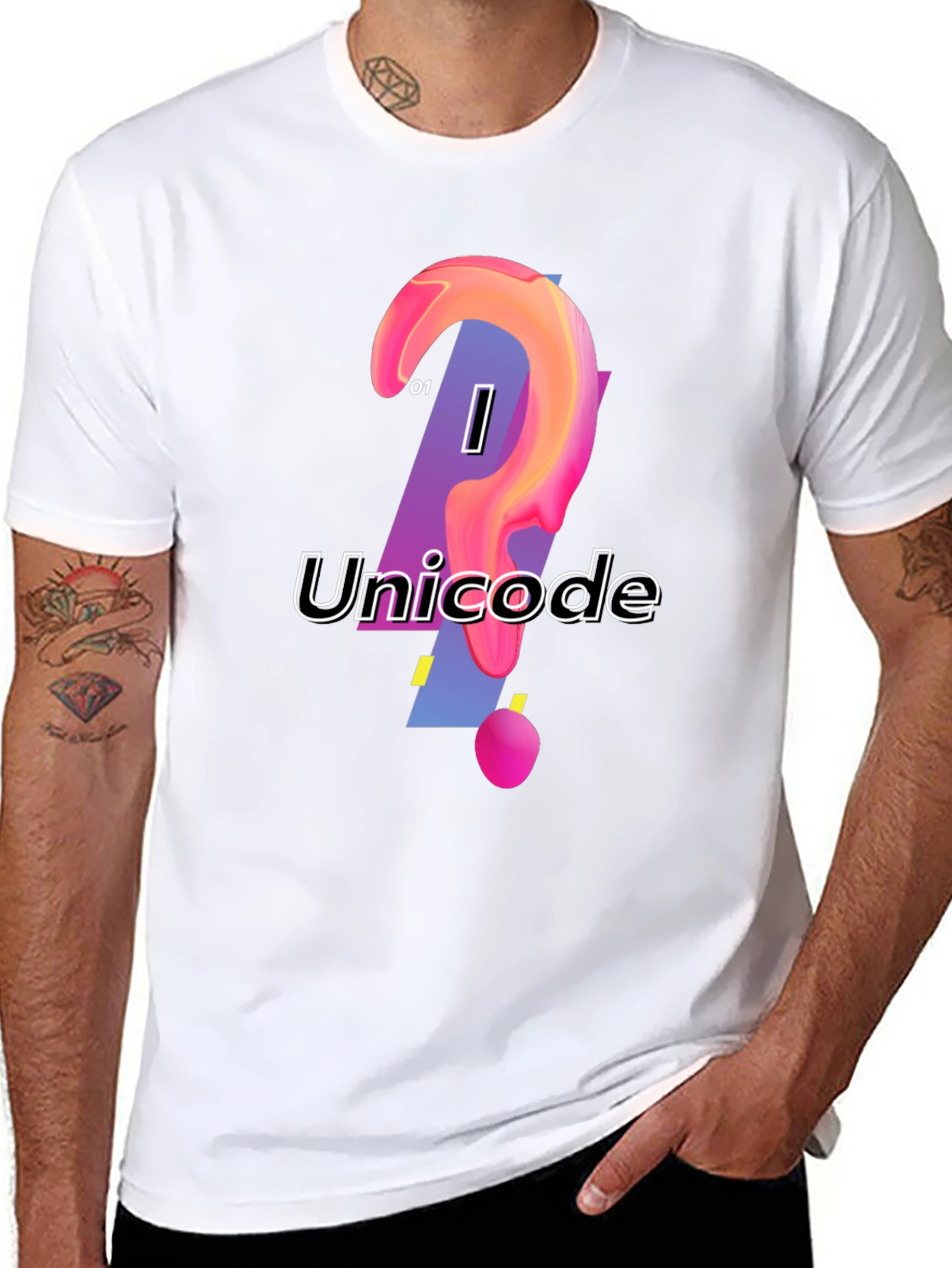 Unicode Graphic Print Black T-Shirt