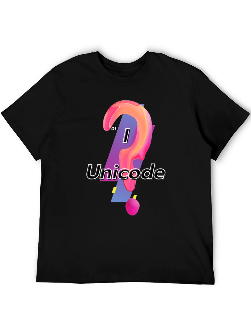 Unicode Graphic Print Black T-Shirt