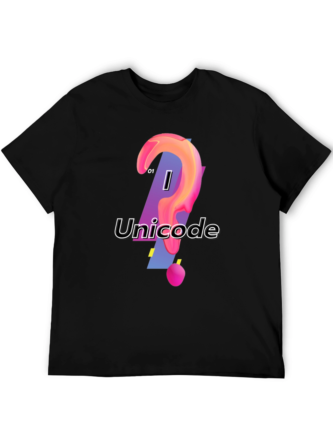 Unicode Graphic Print Black T-Shirt