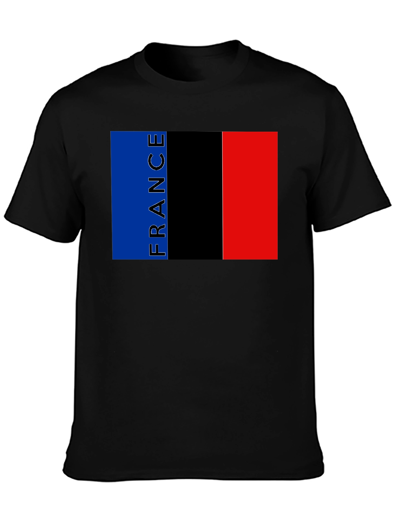 France Flag Graphic Black T-Shirt