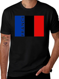 France Flag Graphic Black T-Shirt