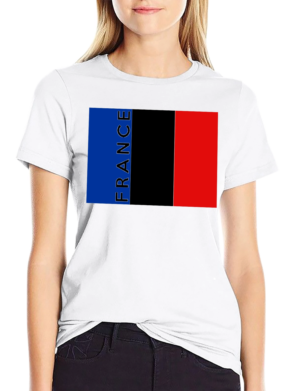 France Flag Graphic Black T-Shirt