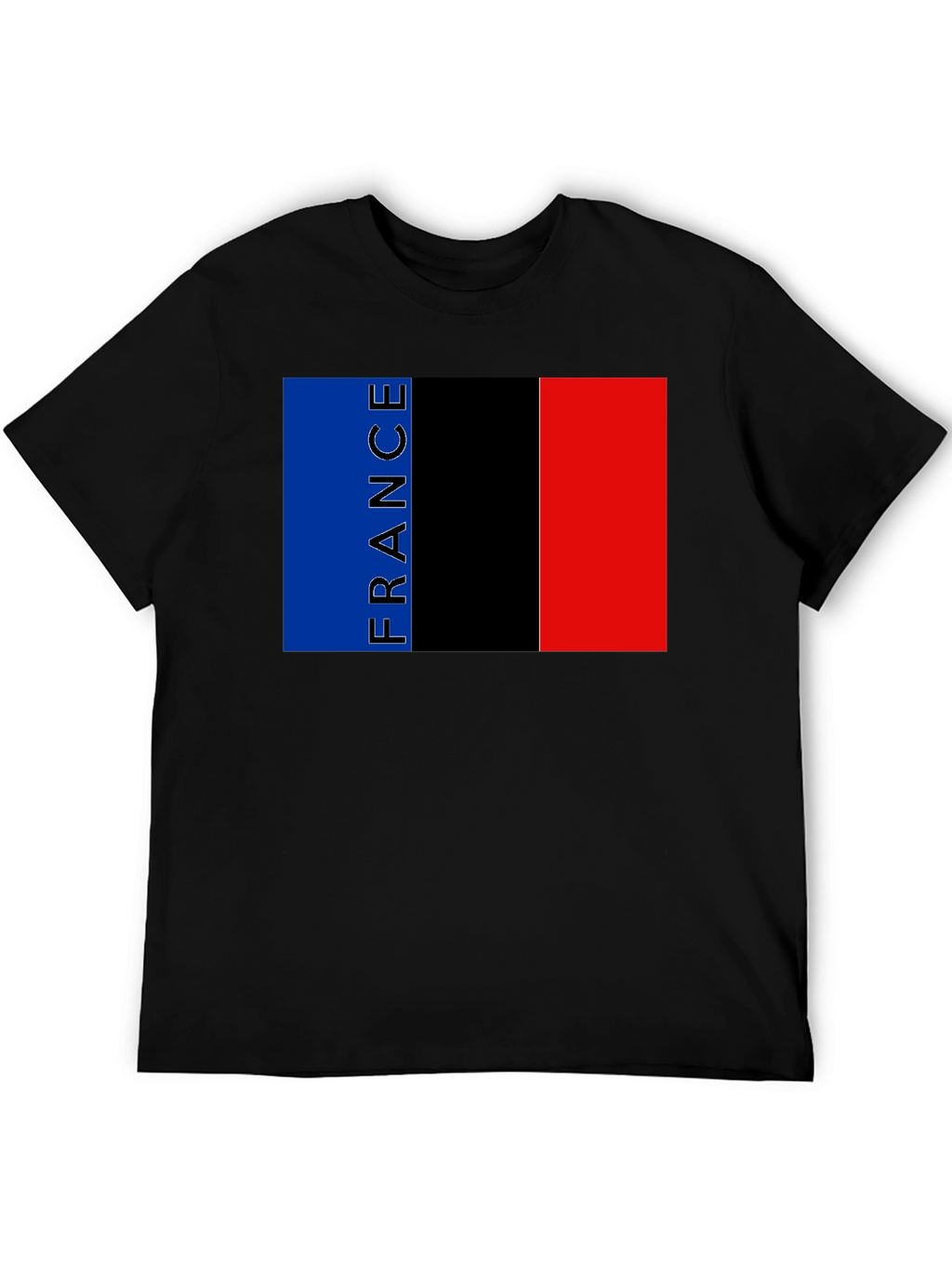 France Flag Graphic Black T-Shirt