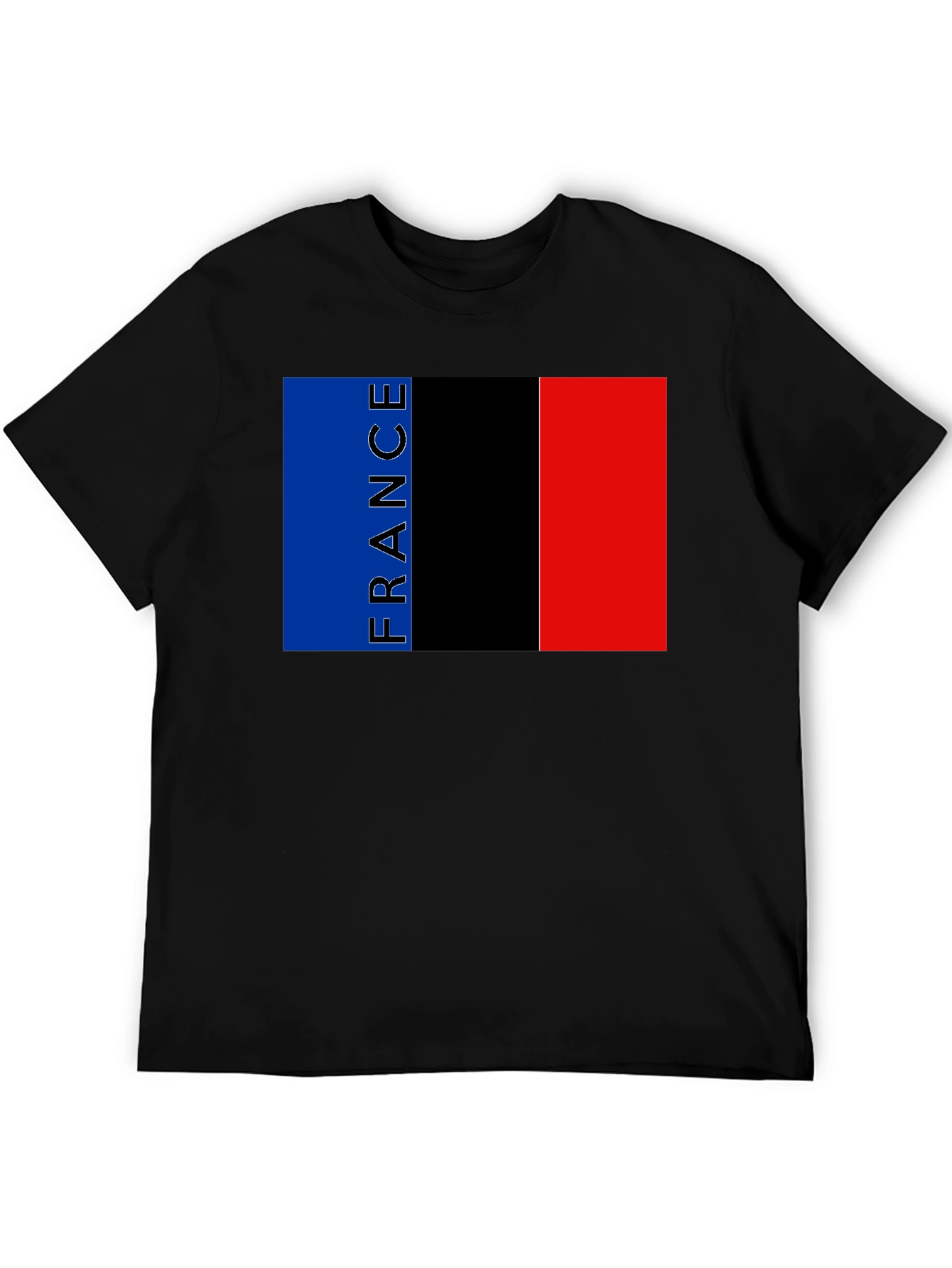 France Flag Graphic Black T-Shirt