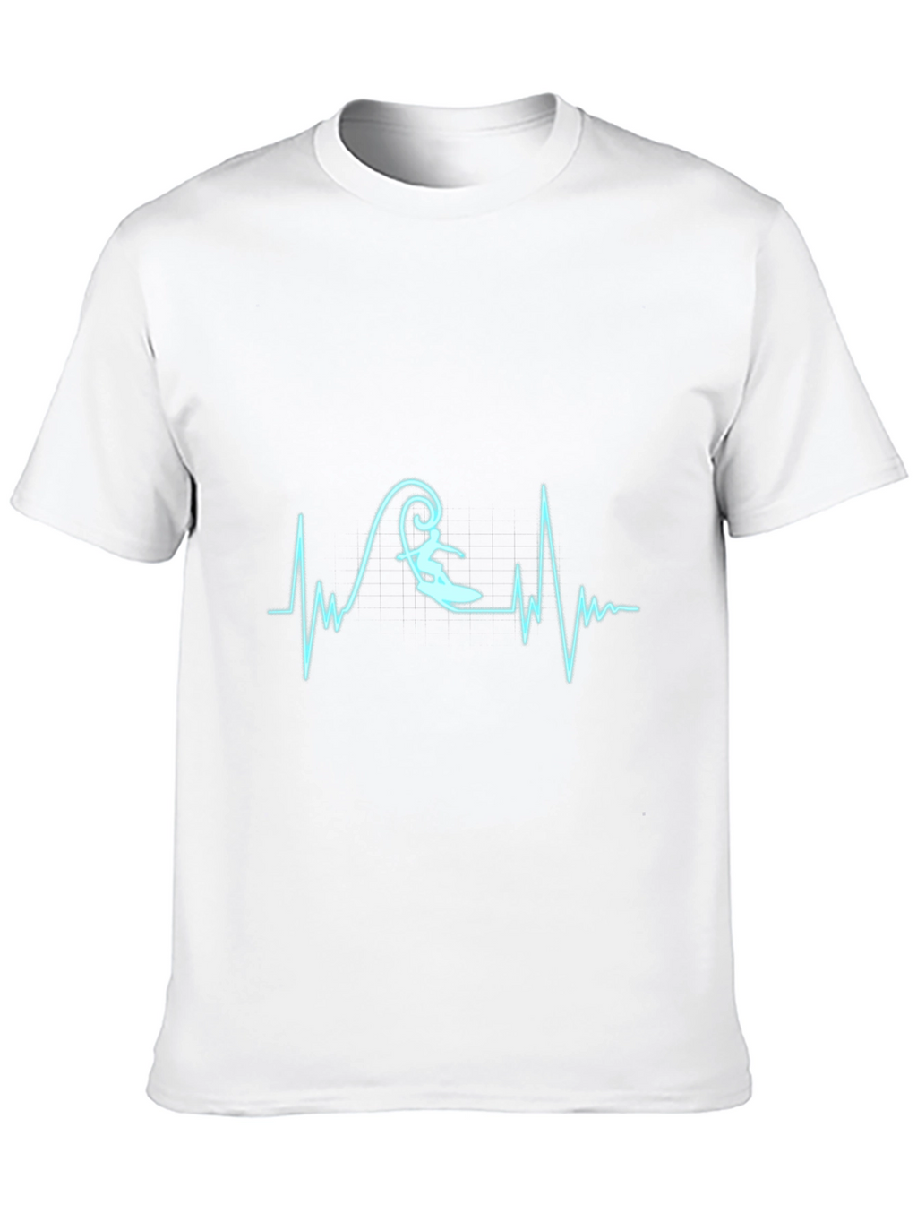 Surfing Heartbeat T-Shirt - Black Surf Life Tee