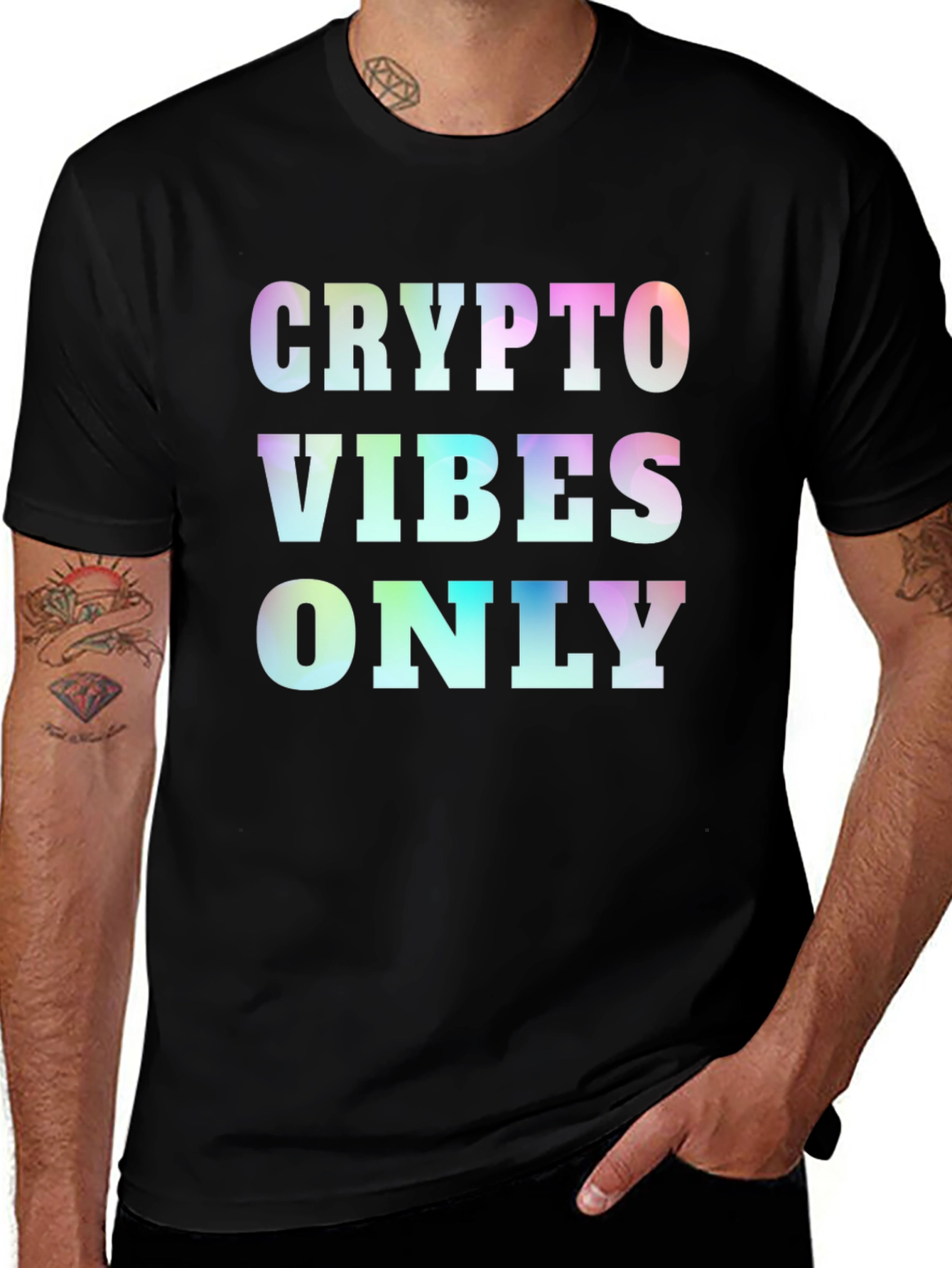 Crypto Vibes Only Graphic Tee - Black