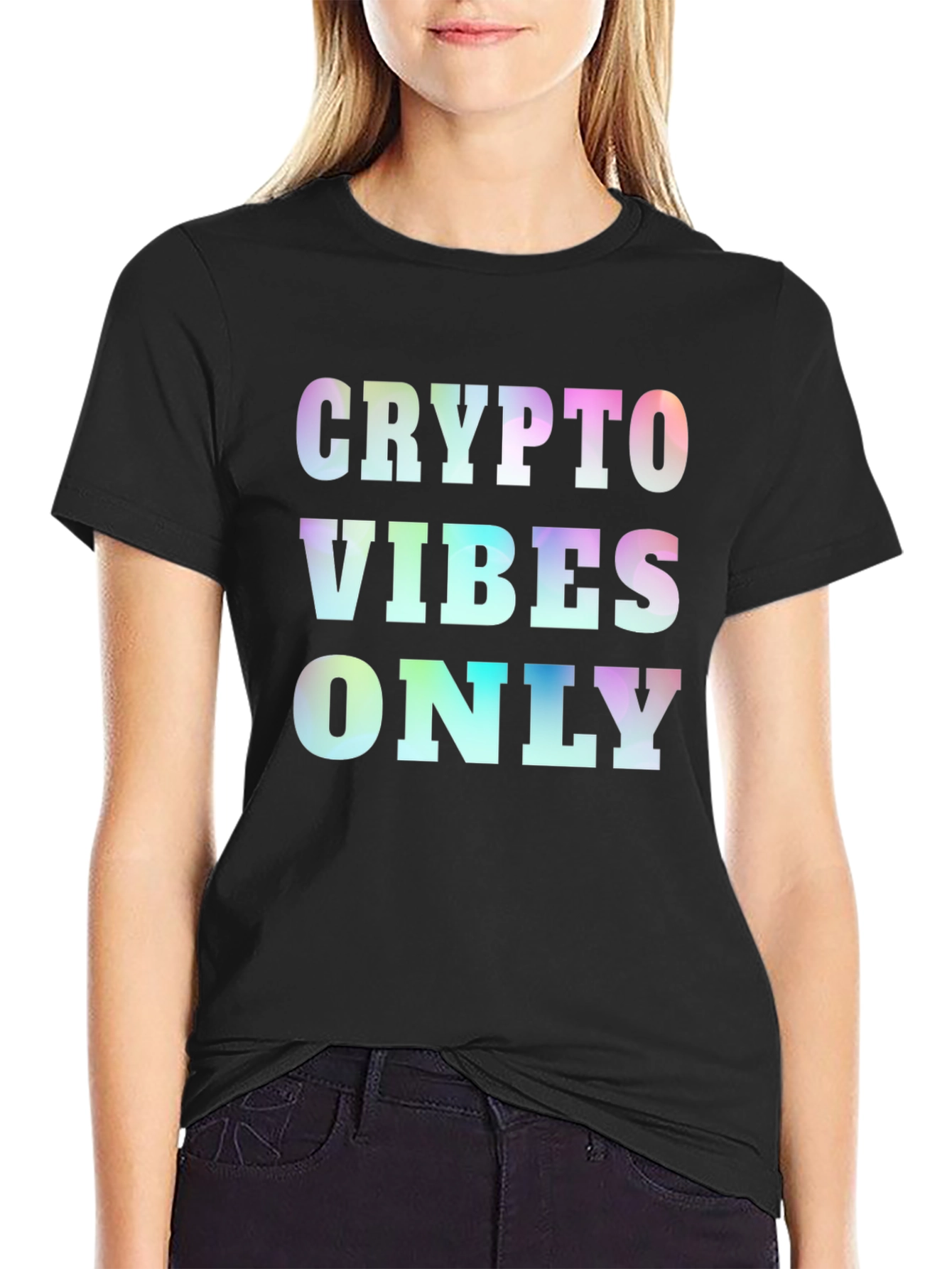 Crypto Vibes Only Graphic Tee - Black