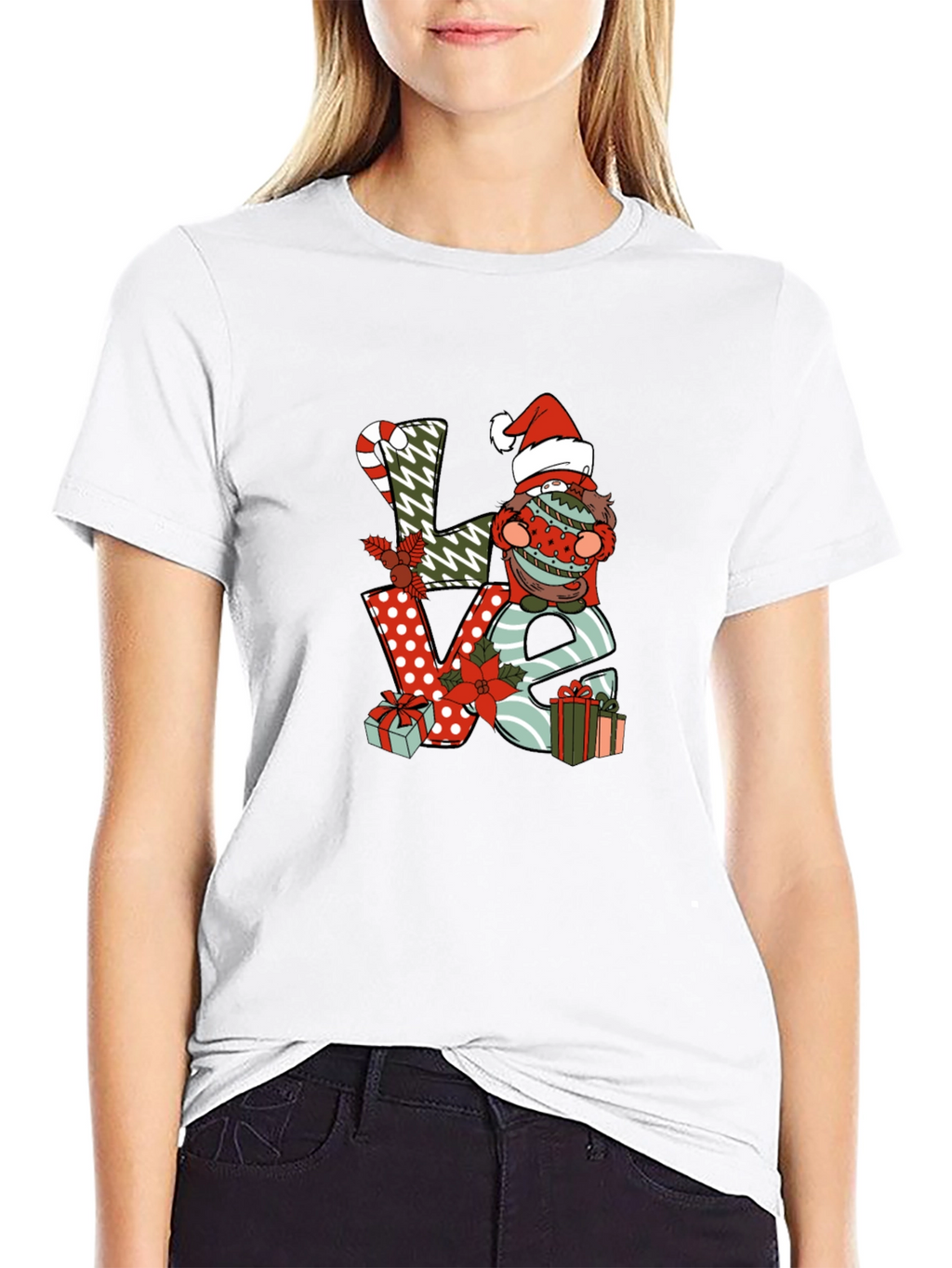 Festive Christmas Gnome LOVE T-Shirt