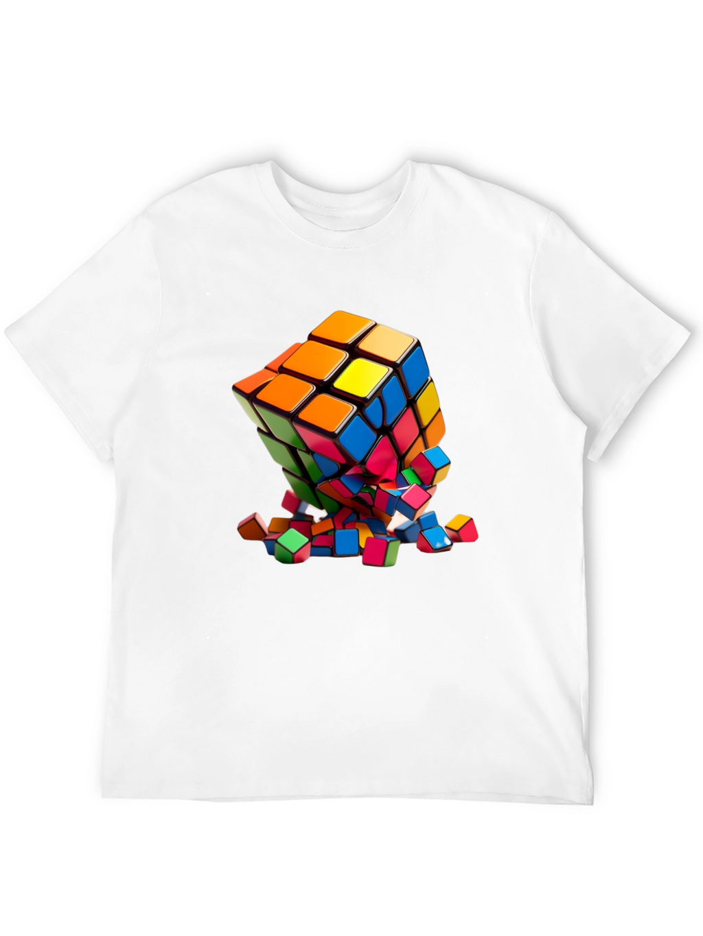 Exploding Rubiks Cube Graphic Tee