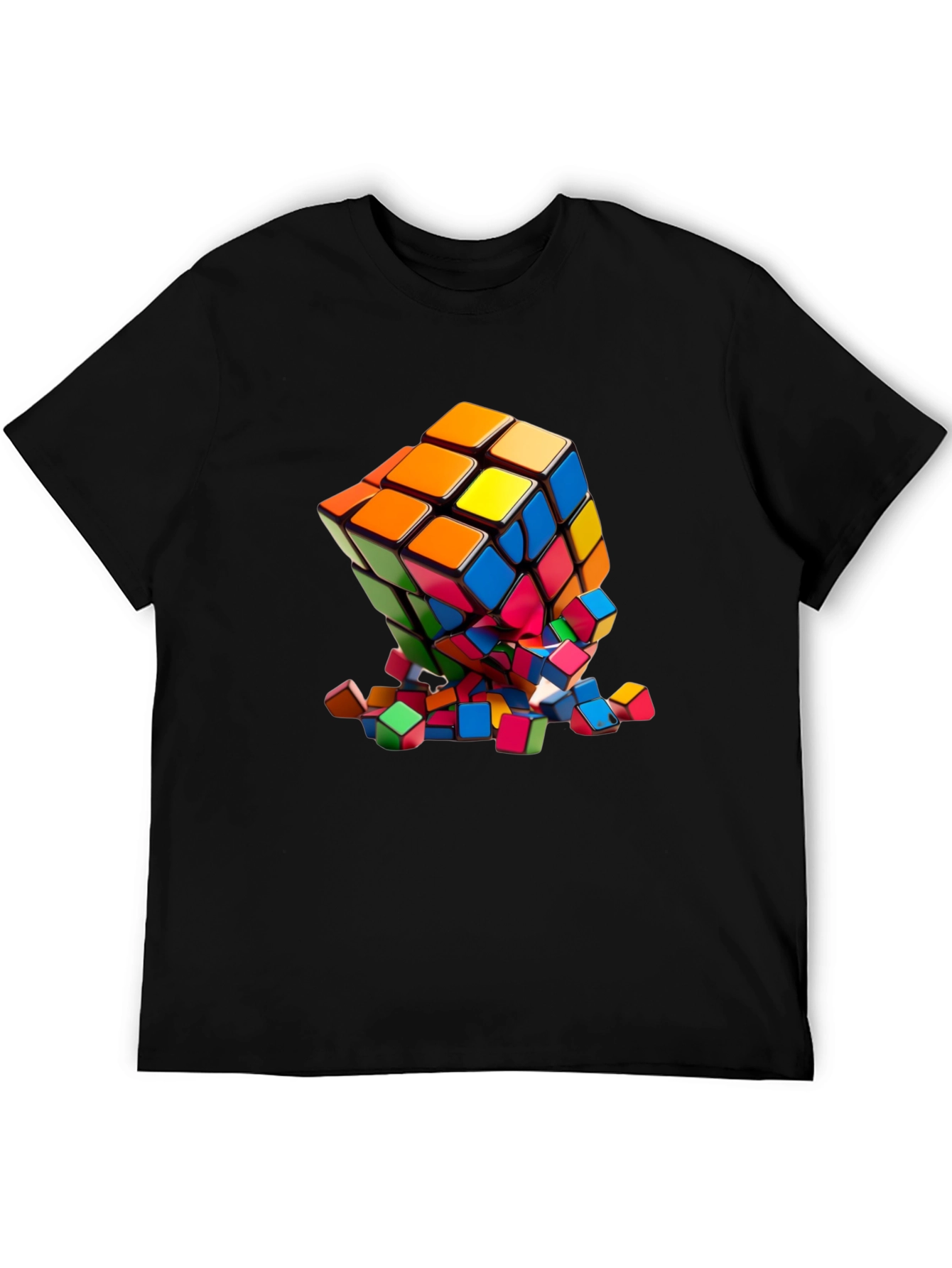 Exploding Rubiks Cube Graphic Tee