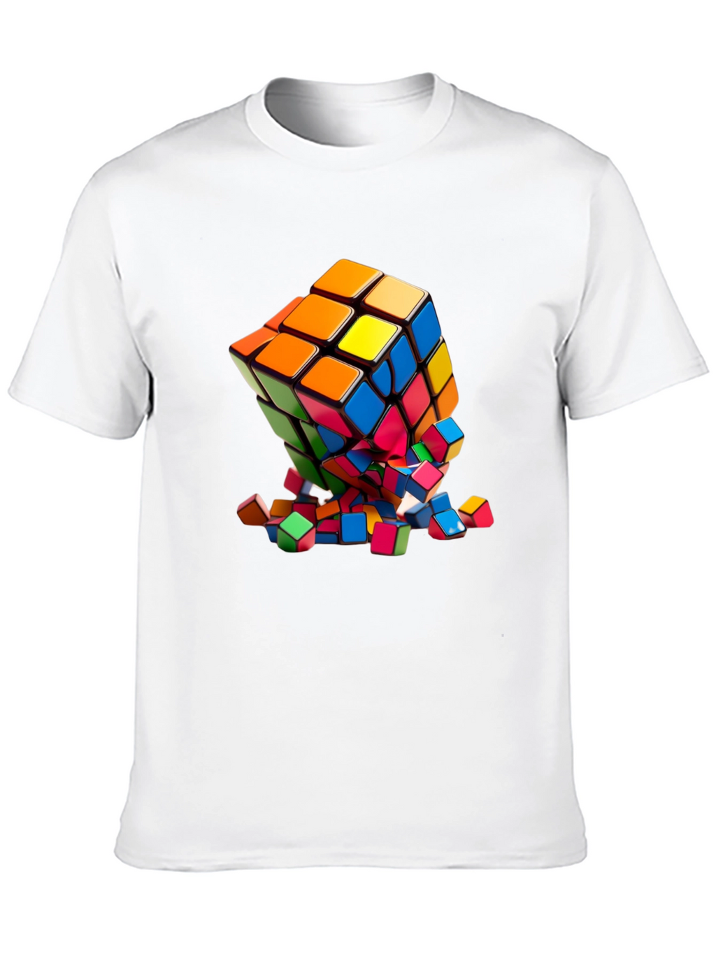 Exploding Rubiks Cube Graphic Tee