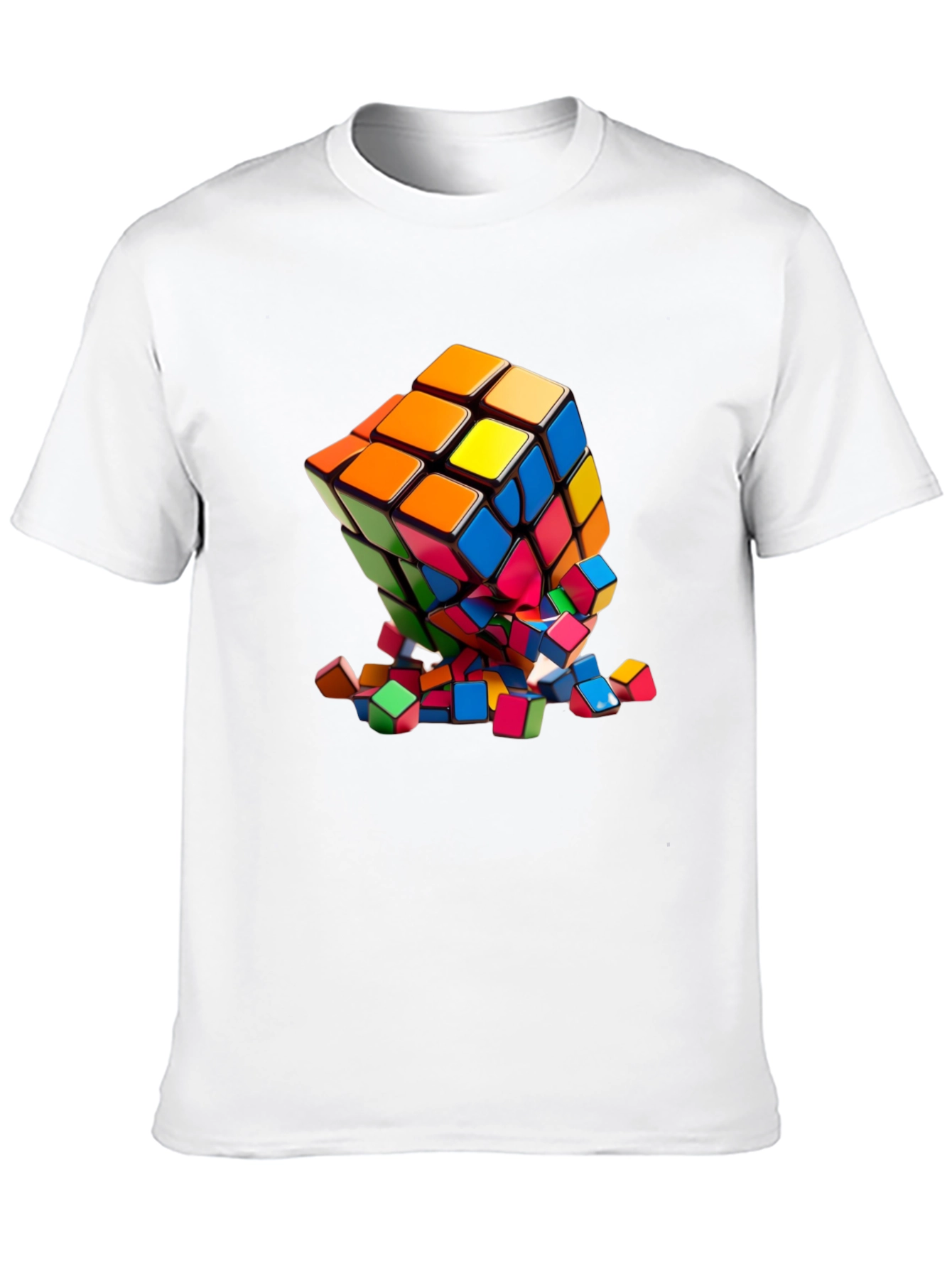 Exploding Rubiks Cube Graphic Tee