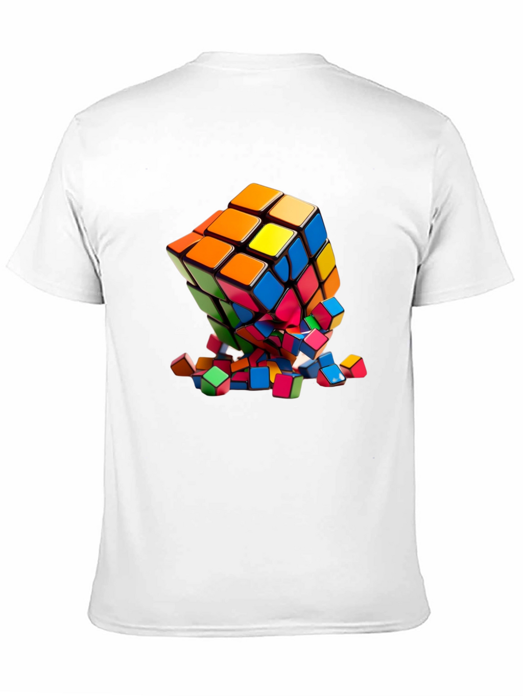 Exploding Rubiks Cube Graphic Tee