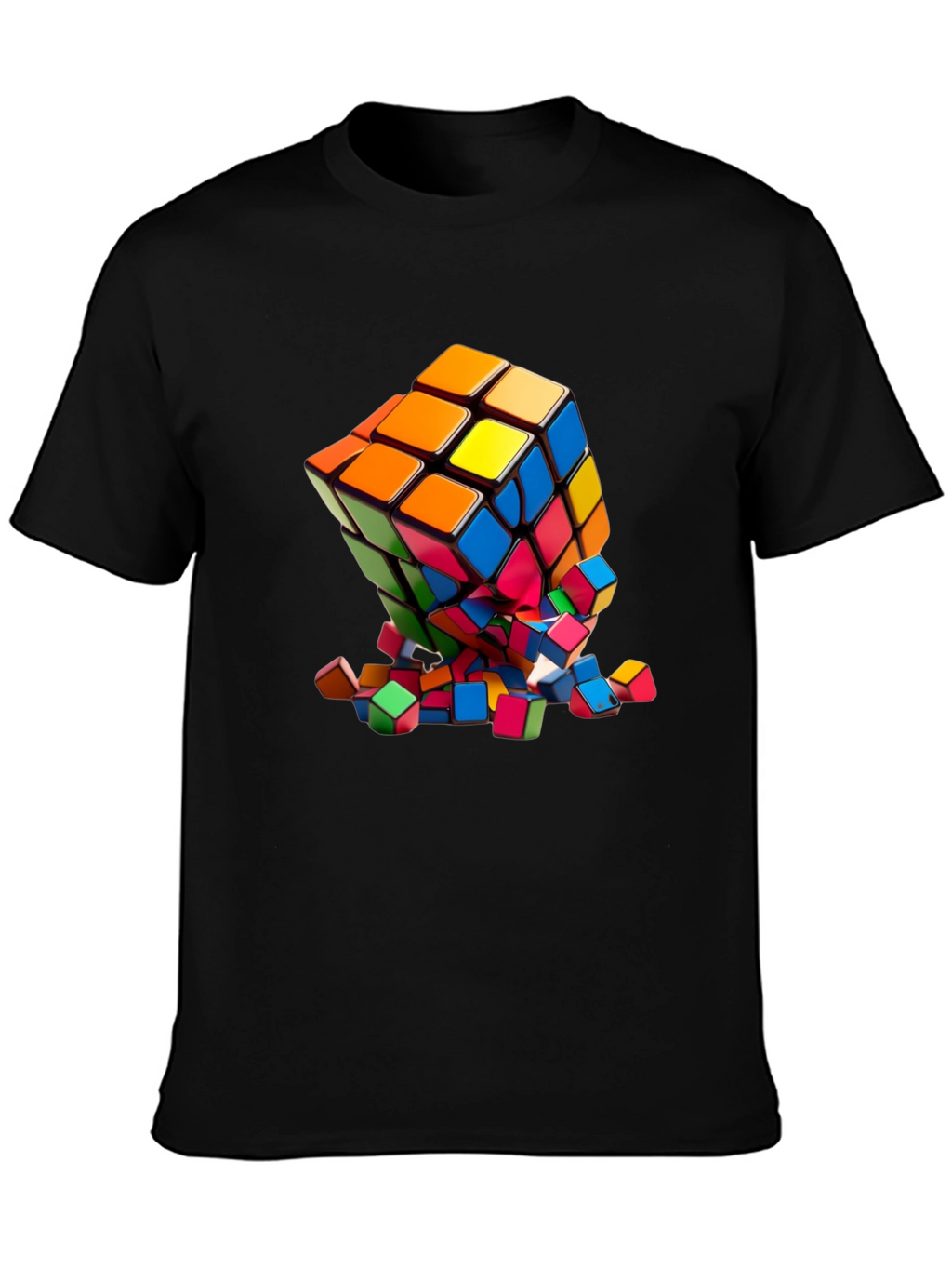 Exploding Rubiks Cube Graphic Tee