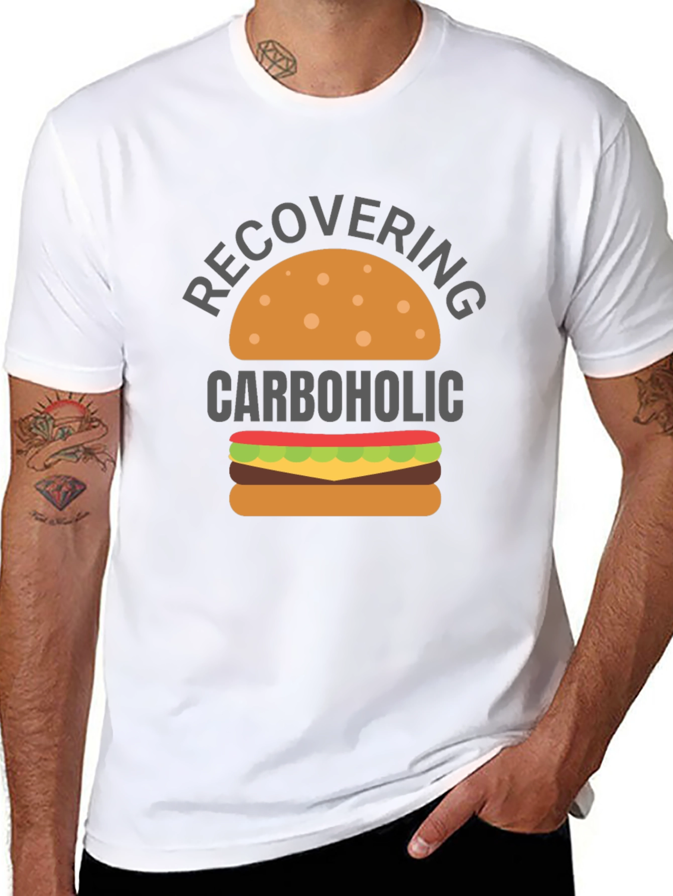 Recovering Carboholic T-Shirt - Funny Foodie Tee