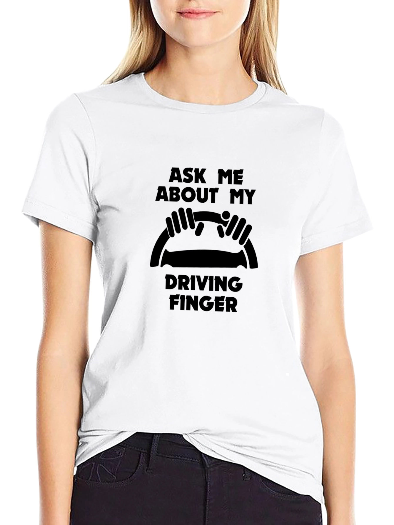 Driving Finger T-Shirt - Funny Car Humor Tee
