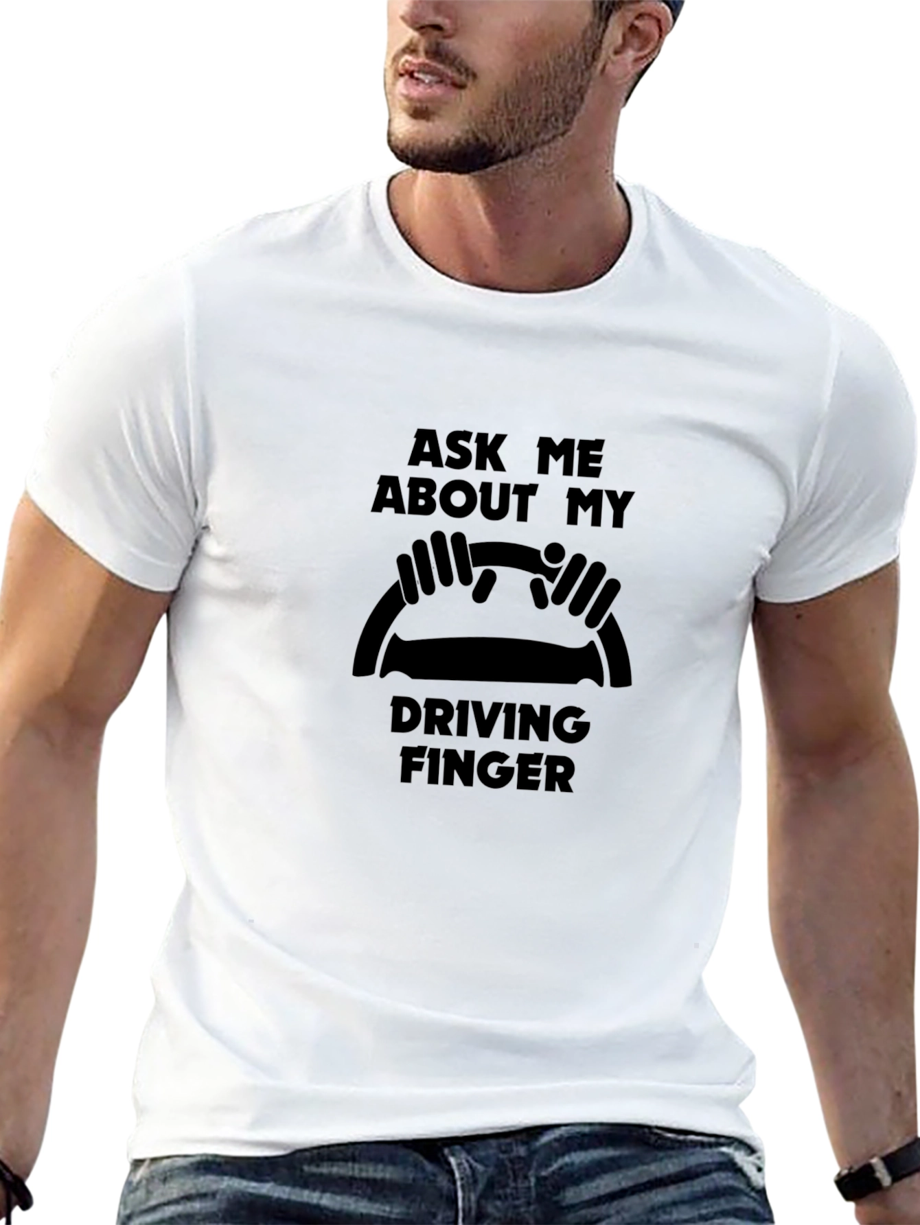 Driving Finger T-Shirt - Funny Car Humor Tee