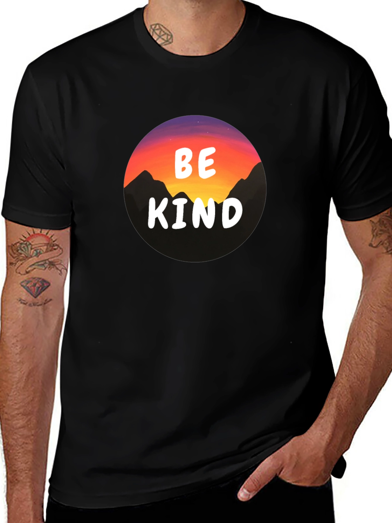 Be Kind Mountain Sunset Graphic Tee