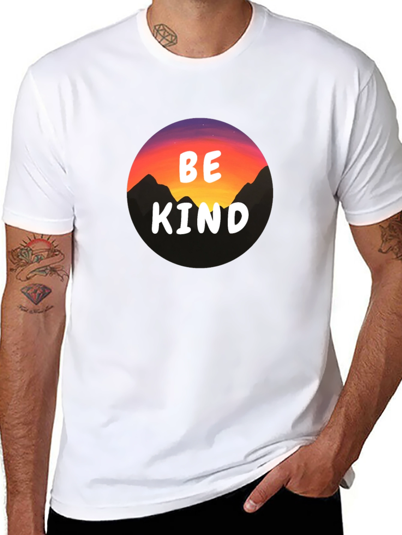 Be Kind Mountain Sunset Graphic Tee