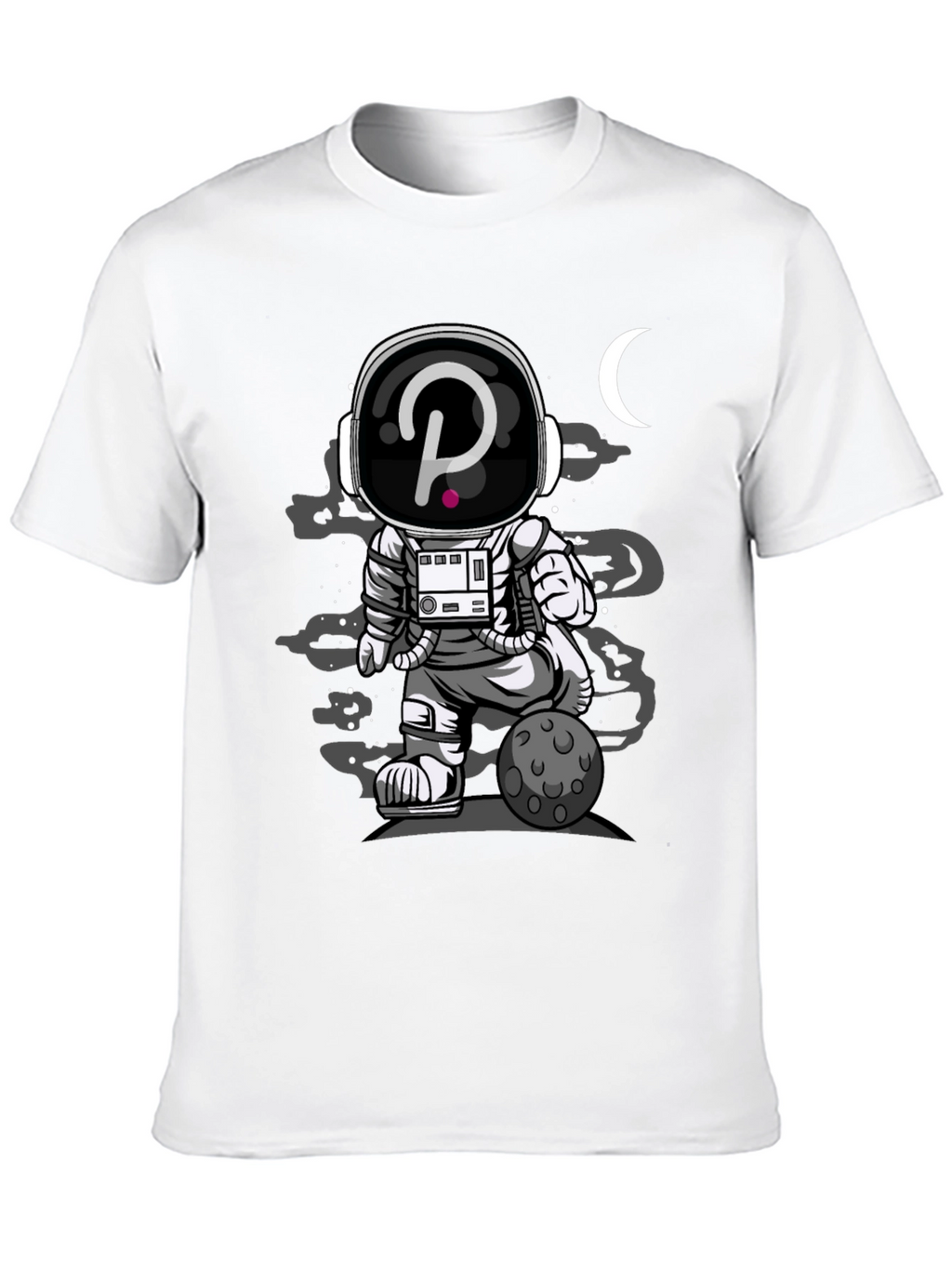 Astronaut Crypto T-Shirt - Black Cotton Graphic Tee