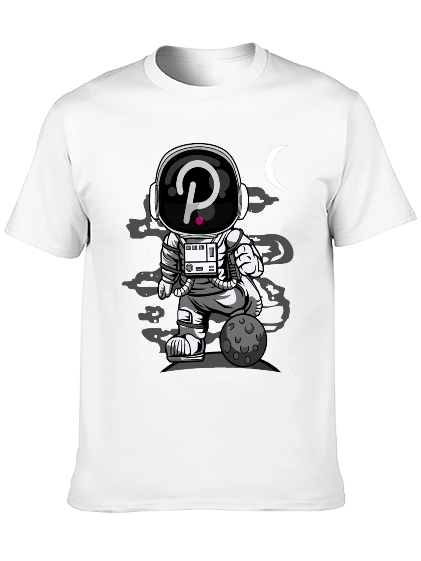 Astronaut Crypto T-Shirt - Black Cotton Graphic Tee