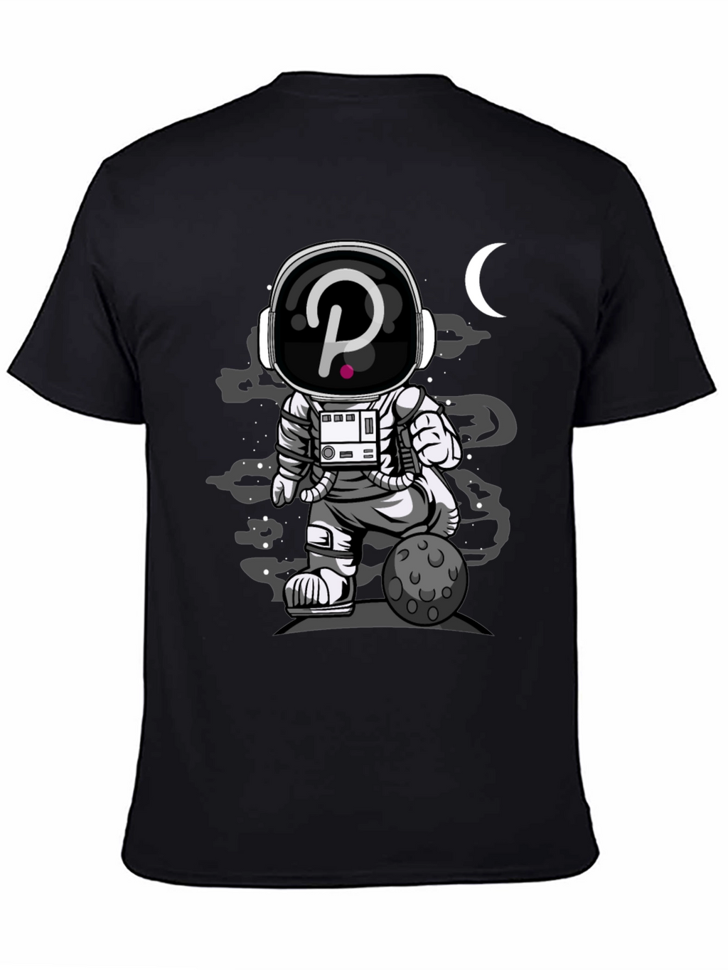 Astronaut Crypto T-Shirt - Black Cotton Graphic Tee