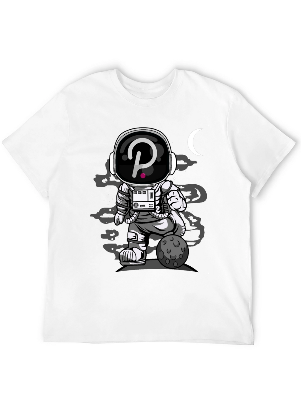 Astronaut Crypto T-Shirt - Black Cotton Graphic Tee