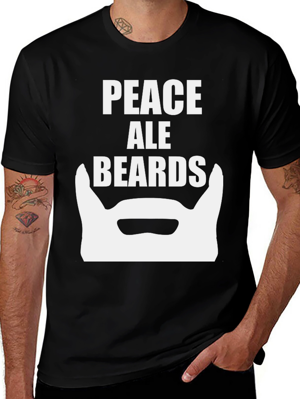 Peace Ale Beards Graphic T-Shirt