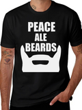 Peace Ale Beards Graphic T-Shirt