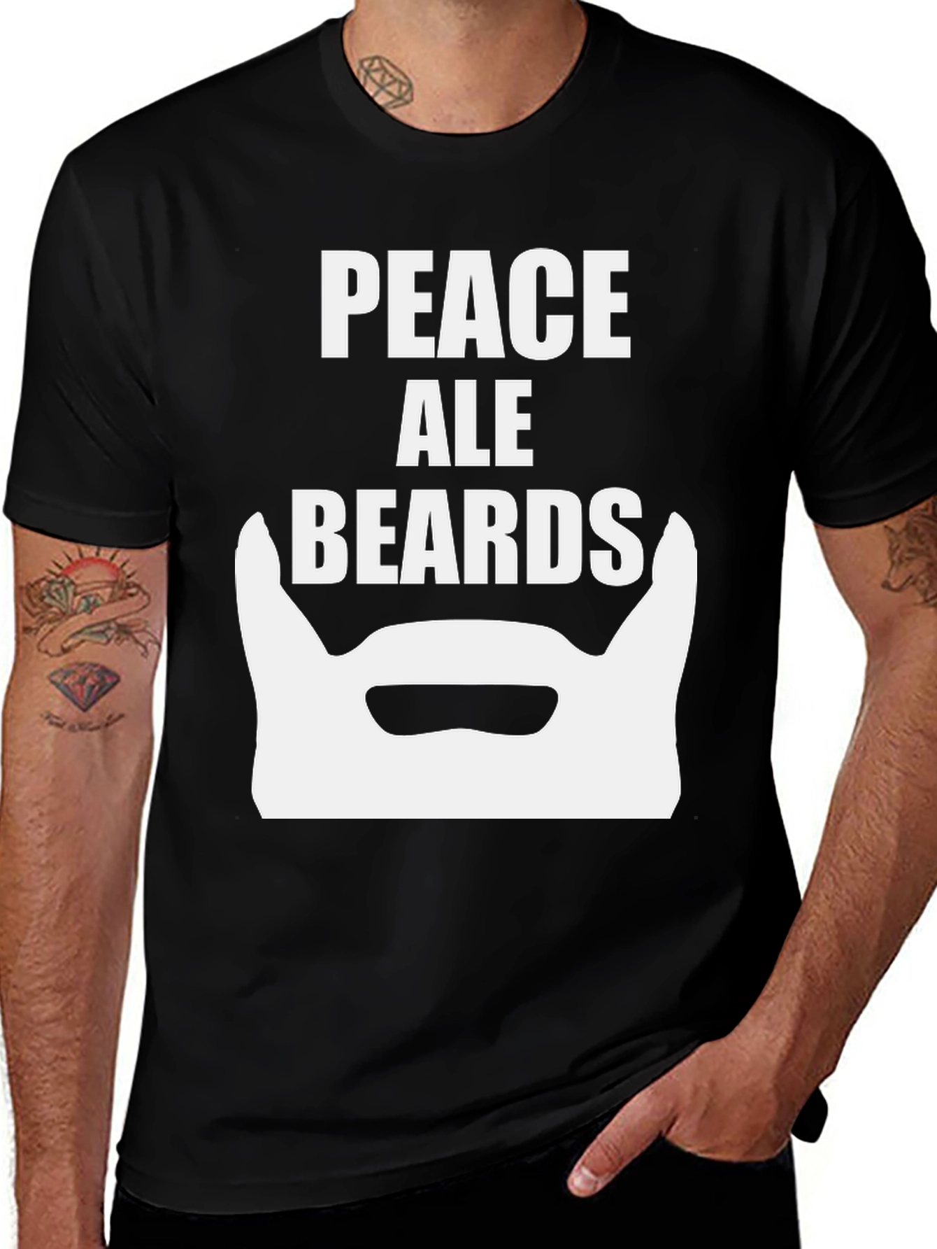 Peace Ale Beards Graphic T-Shirt