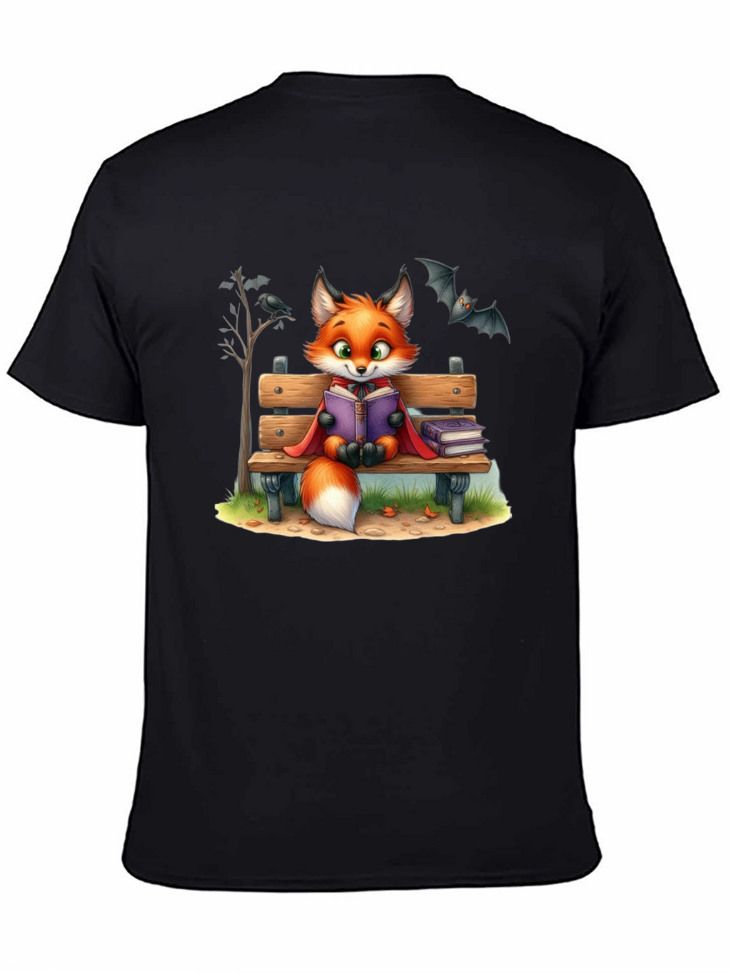 Fox Reading T-Shirt - Cartoon Animal Tee