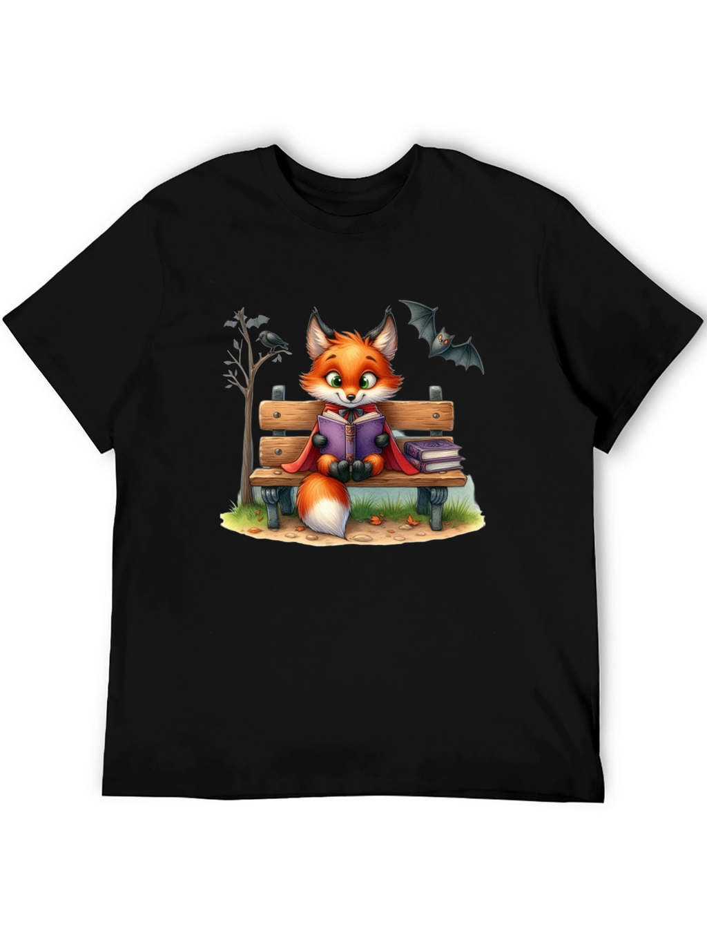 Fox Reading T-Shirt - Cartoon Animal Tee