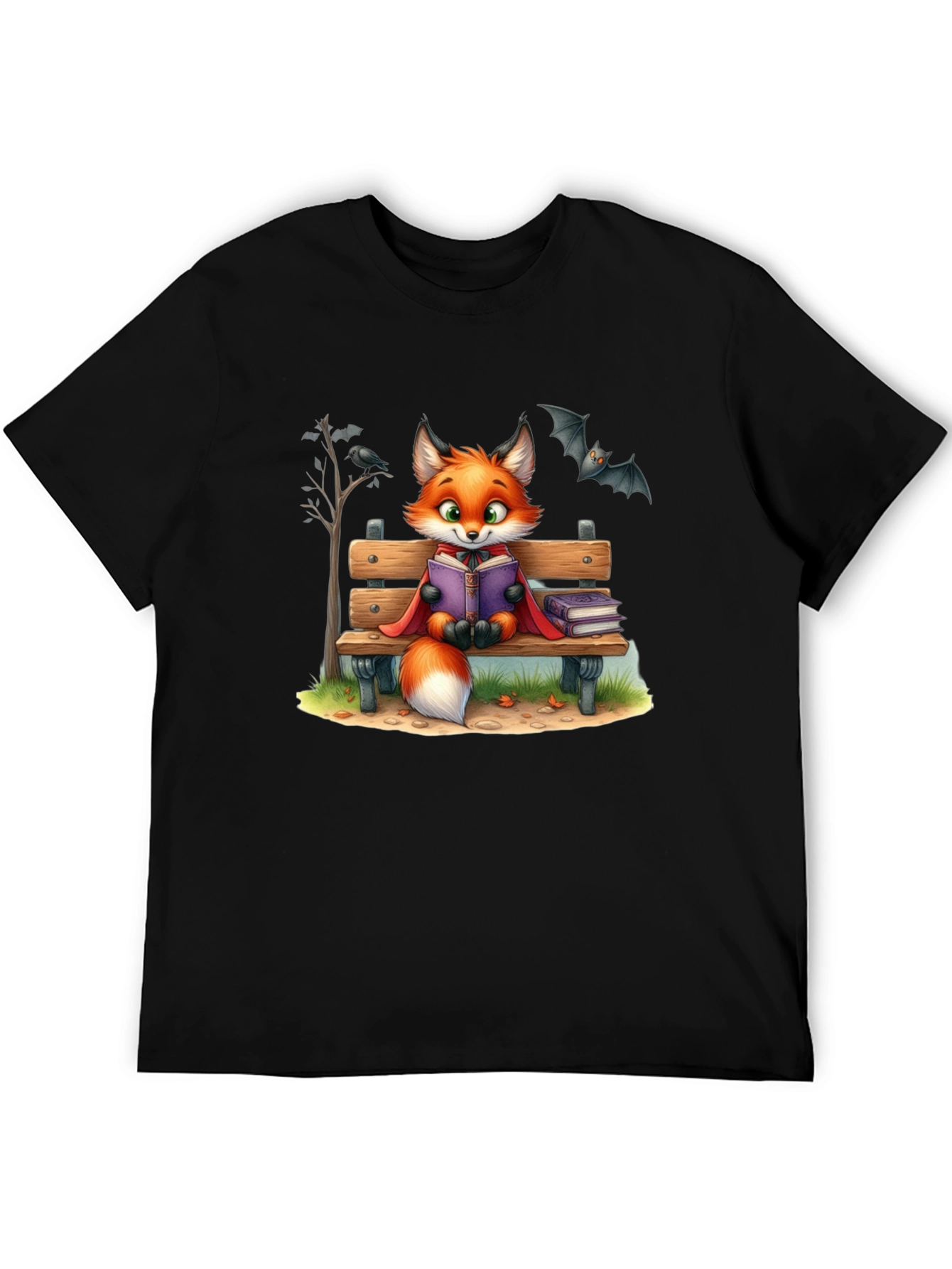 Fox Reading T-Shirt - Cartoon Animal Tee