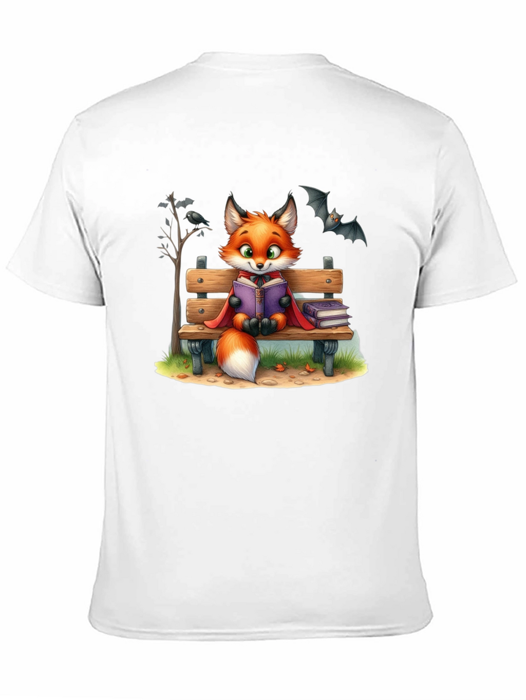 Fox Reading T-Shirt - Cartoon Animal Tee