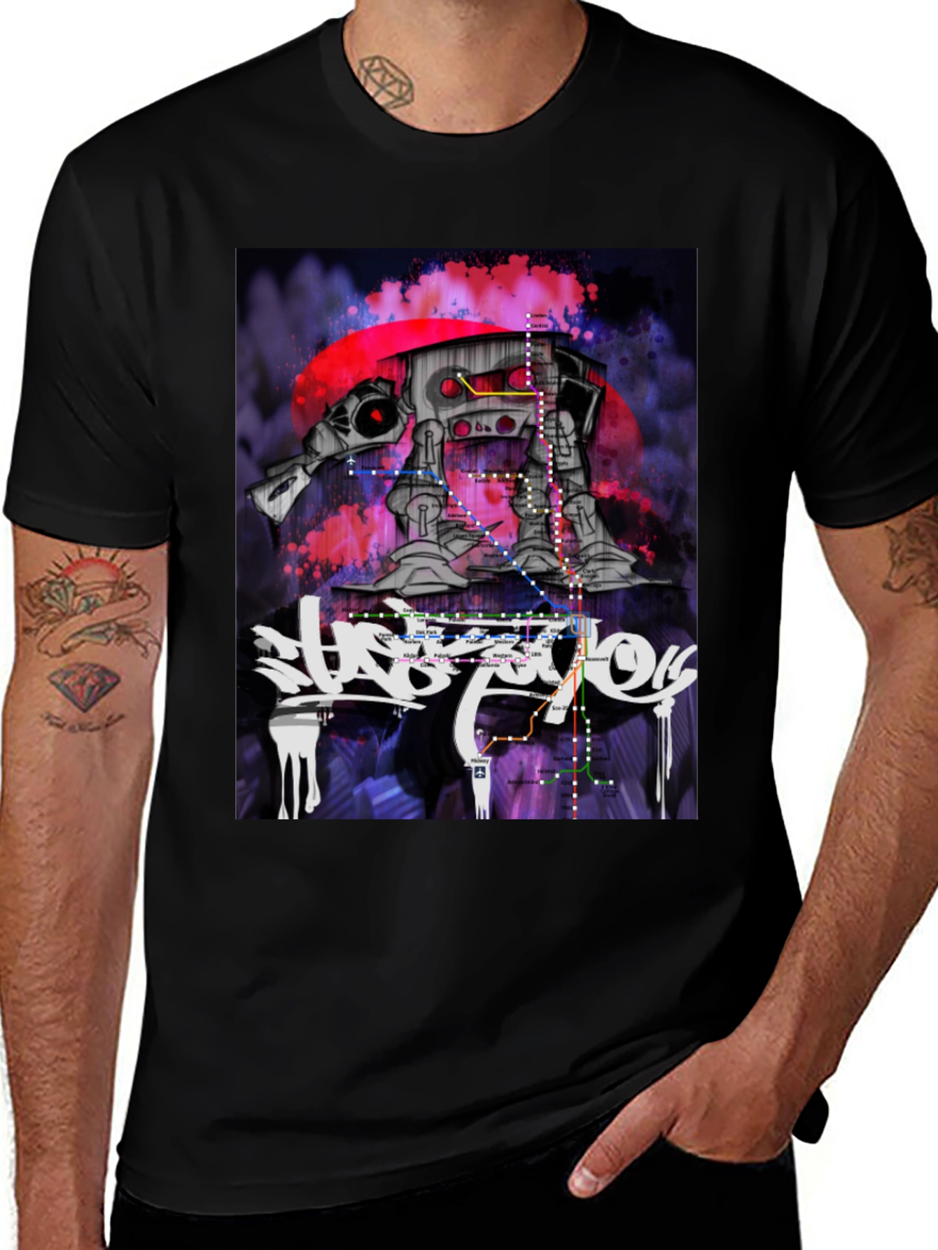 Urban AT-AT Walker T-Shirt - Subway Map Design