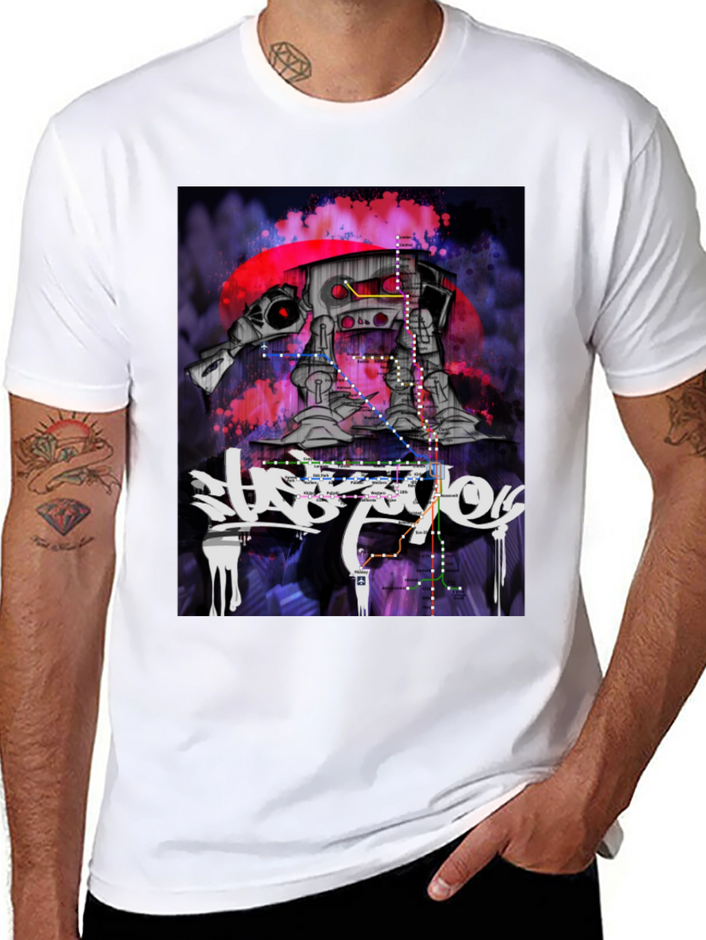 Urban AT-AT Walker T-Shirt - Subway Map Design
