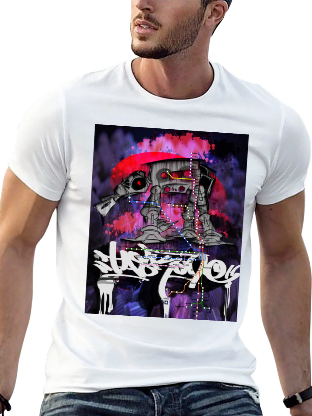 Urban AT-AT Walker T-Shirt - Subway Map Design