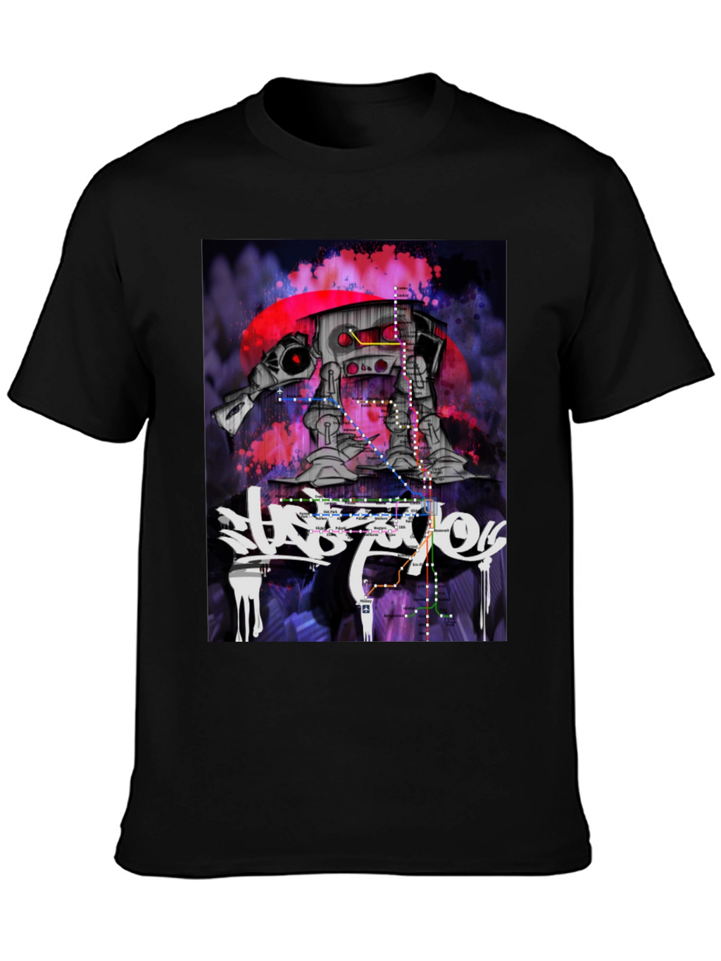 Urban AT-AT Walker T-Shirt - Subway Map Design