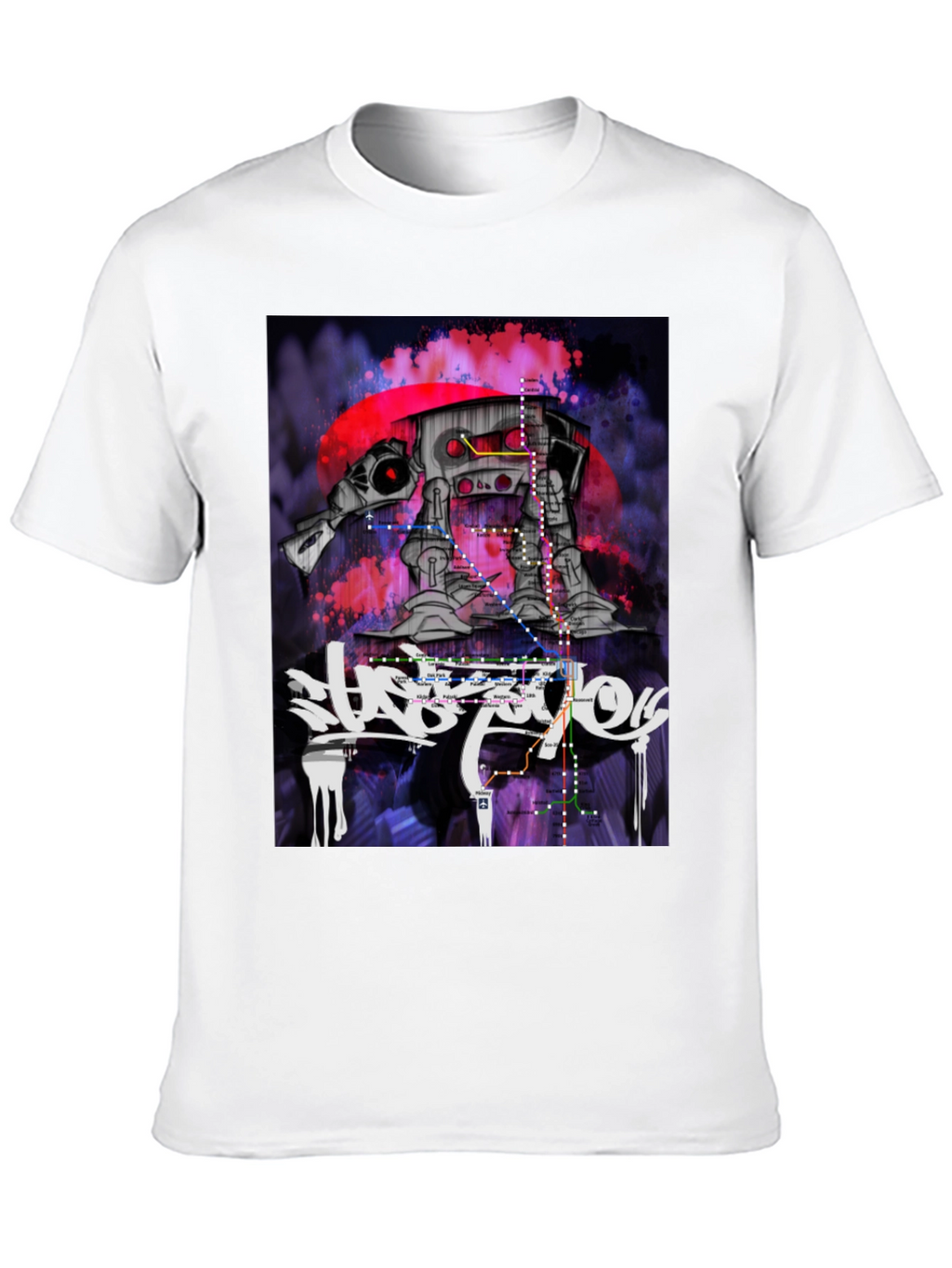 Urban AT-AT Walker T-Shirt - Subway Map Design