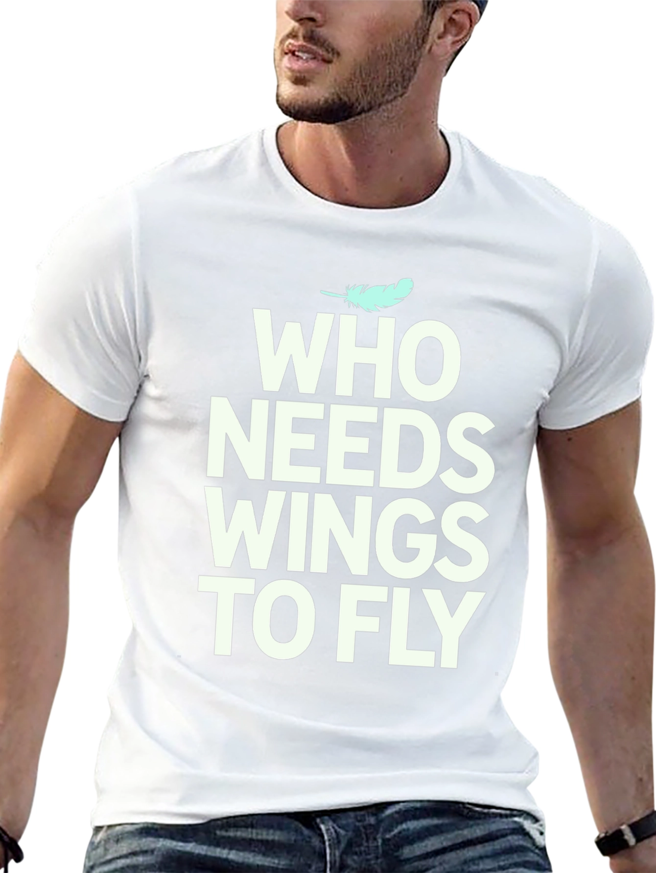 Who Needs Wings to Fly Graphic Tee - Black