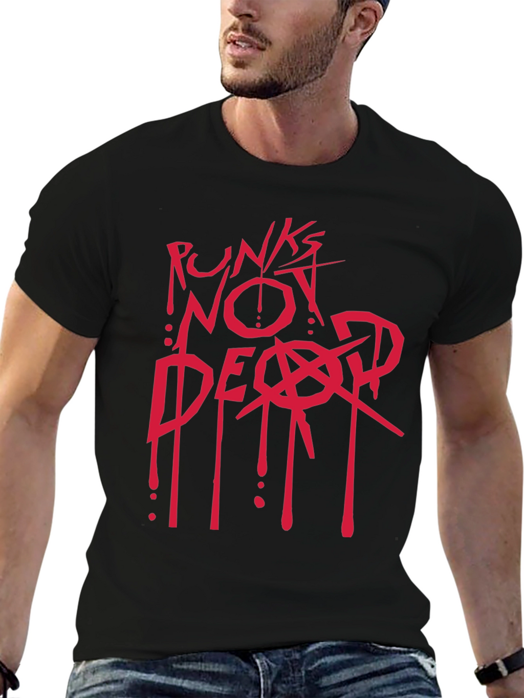 Punks Not Dead Graphic T-Shirt - Black