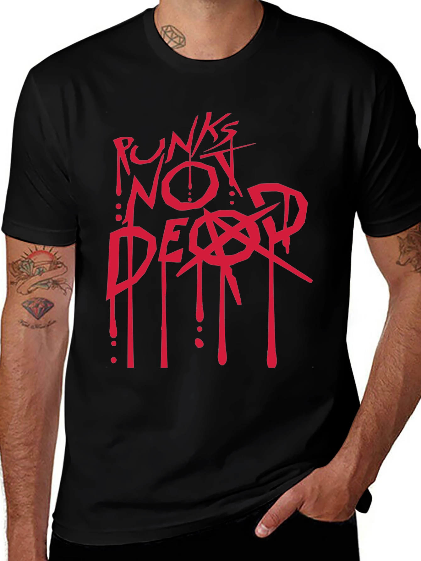 Punks Not Dead Graphic T-Shirt - Black