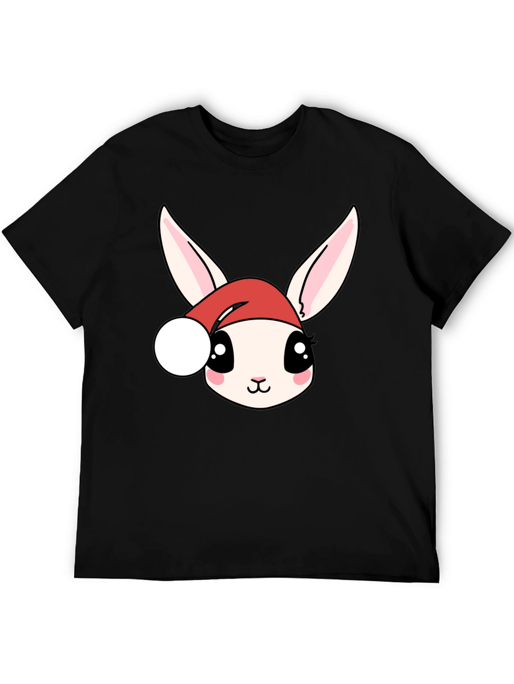 Cute Bunny in Santa Hat Graphic Tee