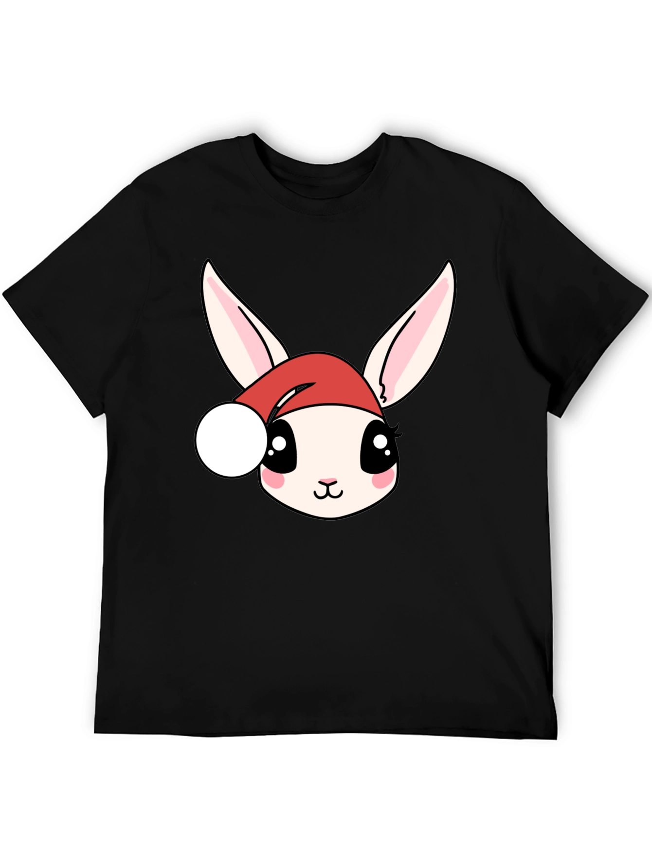 Cute Bunny in Santa Hat Graphic Tee